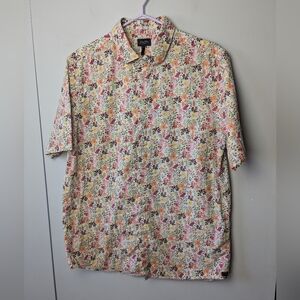 GOOD MAN Men Button Down Shirt Floral Pattern Size XL 100% Cotton